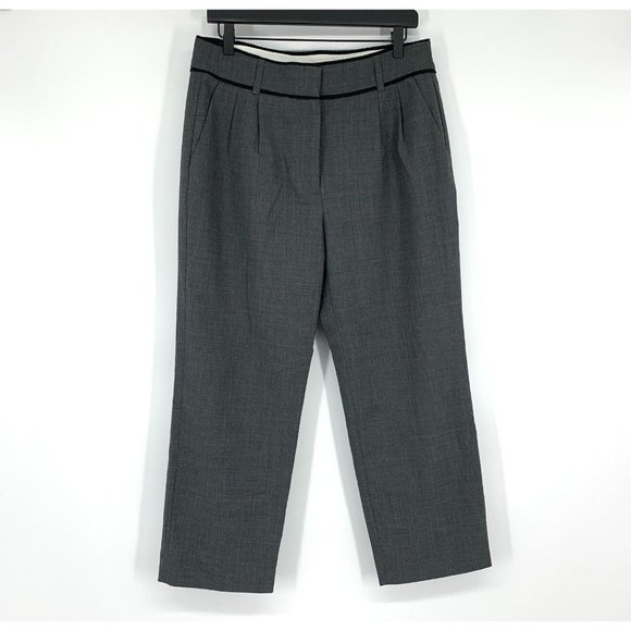 J. Crew Pants - J.Crew Dress Pants Gray High Rise Cropped Straight Wool Blend